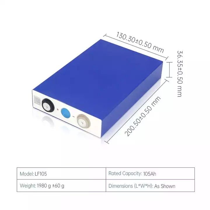 bateria Lifepo4 recarregável prismático das pilhas rv de 105ah 3.2v Lfp para o 