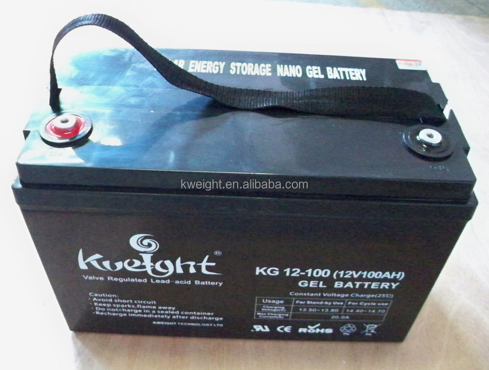 A bateria profunda do ciclo do gel solar de Vrla 12v 100ah levanta a bateria recarregável acidificada ao chumbo da estação